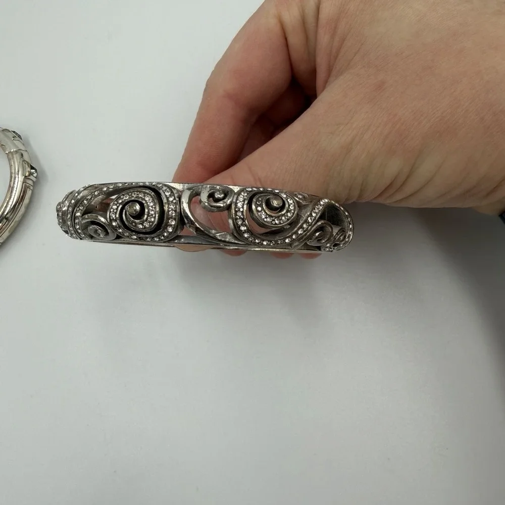 BRIGHTON‎ JEWELRY LOT 3 Bracelets 1 Necklace Silver